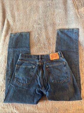Levi's Men's Dark Blue Straight-Leg Denim Jeans